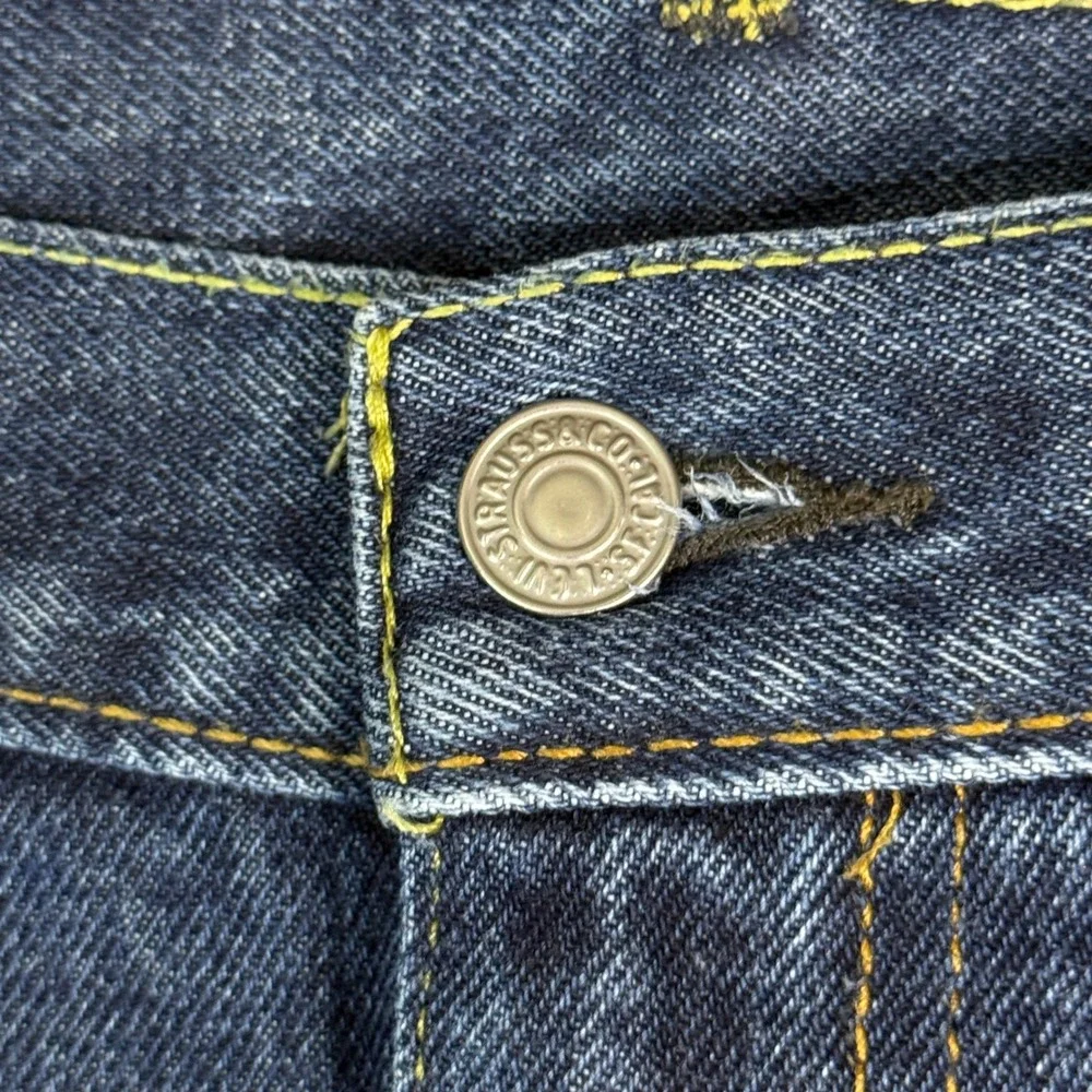 Levis 505 Regular Fit‎ Jeans Mens Dark Wash Straight Leg Denim Blue 43x29